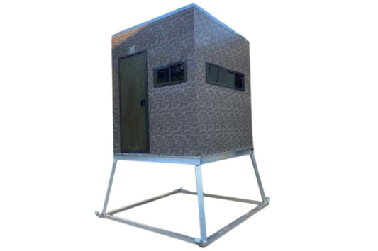 Big Dogg Deer Blinds Aluminum and Insulated Deer Blinds 6' X 6' Elevated with 5' Base, Stairs, Porch & Railings Big Dogg - BD6X65BSPR