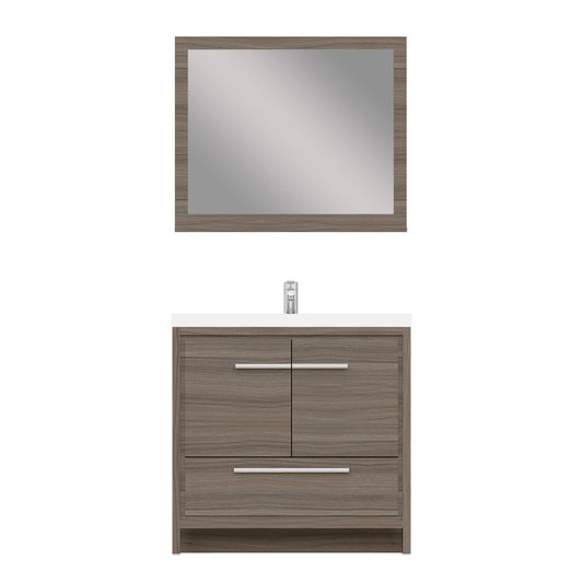 Alya Bath Sortino 36" Single Gray Modern Freestanding  Bathroom Vanity With Acrylic Top and Integrated  Sink - AB-MD636-G