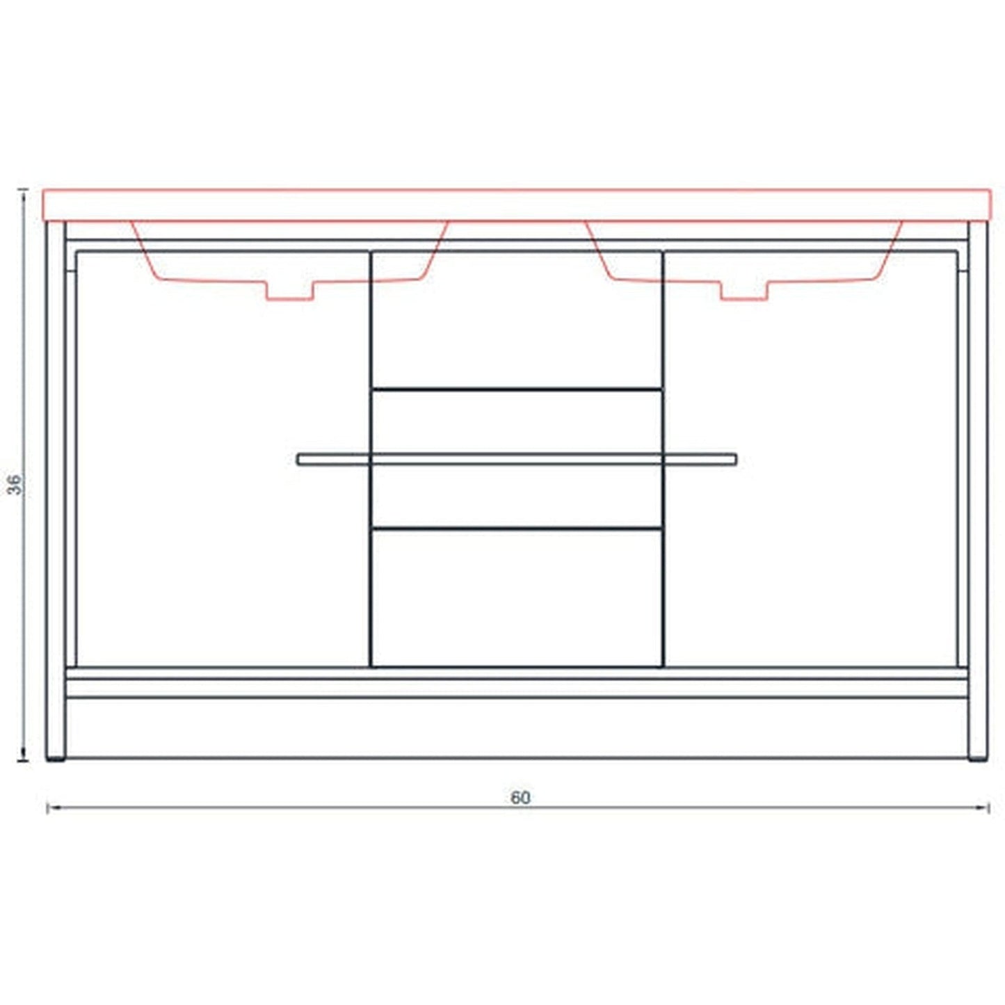 Alya Bath Sortino 60" Double White Modern Freestanding Bathroom Vanity With Acrylic Top and Integrated Sink - AB-MD660D-W