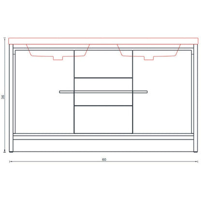 Alya Bath Sortino 60" Double White Modern Freestanding Bathroom Vanity With Acrylic Top and Integrated Sink - AB-MD660D-W