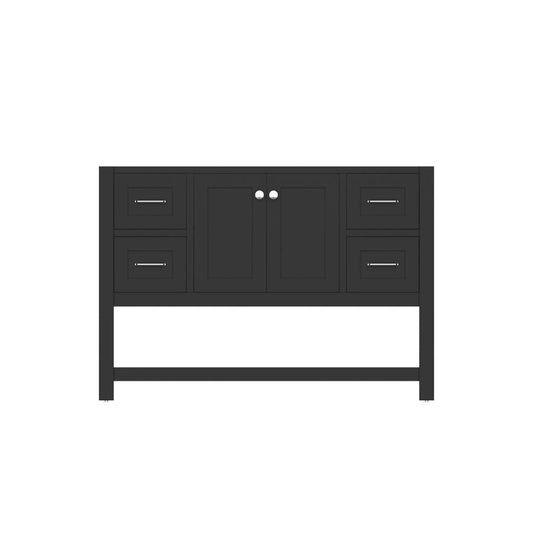 Alya Bath Wilmington 48" Single Espresso Freestanding Bathroom Vanity With Brushed Nickel Edge Handles - HE-102-48-E