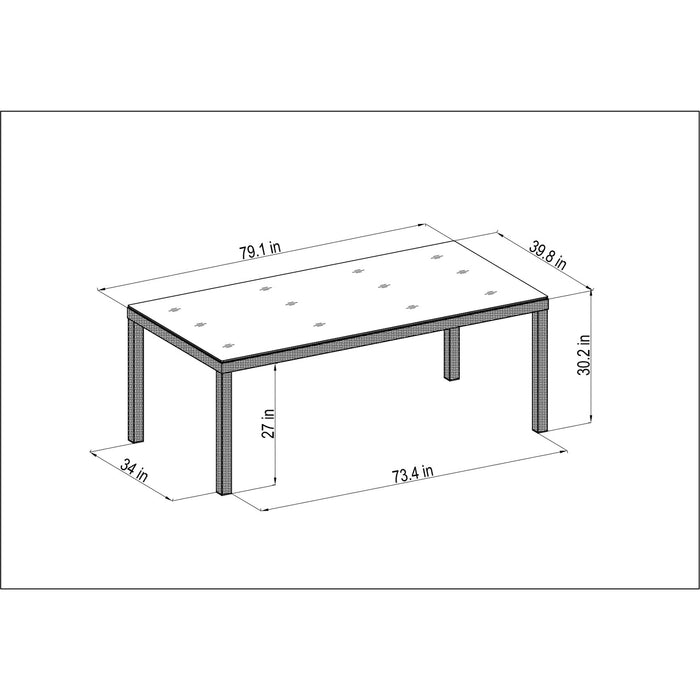 Midtown Concept Singapore w/Chamonix Arm 7 Piece Indoor Dining Set - SC SINGAPORE_RECT_6SC CHAM ARM WH_WH