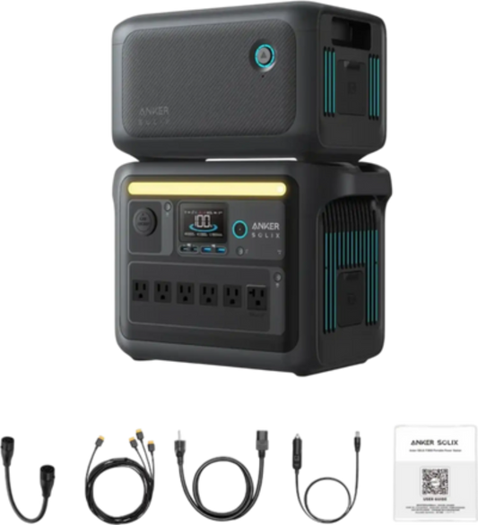 Anker SOLIX C1000X Portable Power Station 1056Wh 2400W with Expansion Battery Manufacturer Refurbished - B1761111-F1