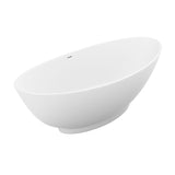 Anzzi Ala 6.2 ft. Solid Surface Center Drain Freestanding Bathtub in Matte White FT-AZ508 - FT-AZ508