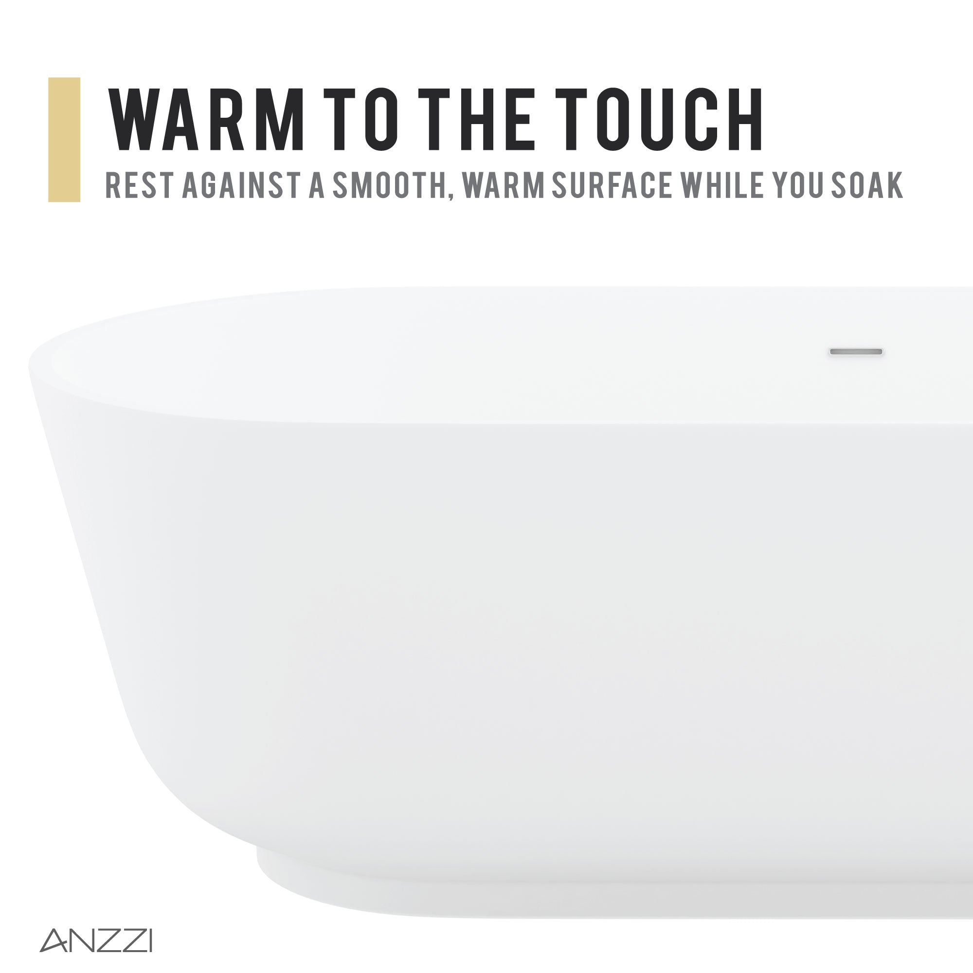 Anzzi Badi 5.9 ft. Solid Surface Center Drain Freestanding Bathtub in Matte White FT-AZ8402 - FT-AZ8402