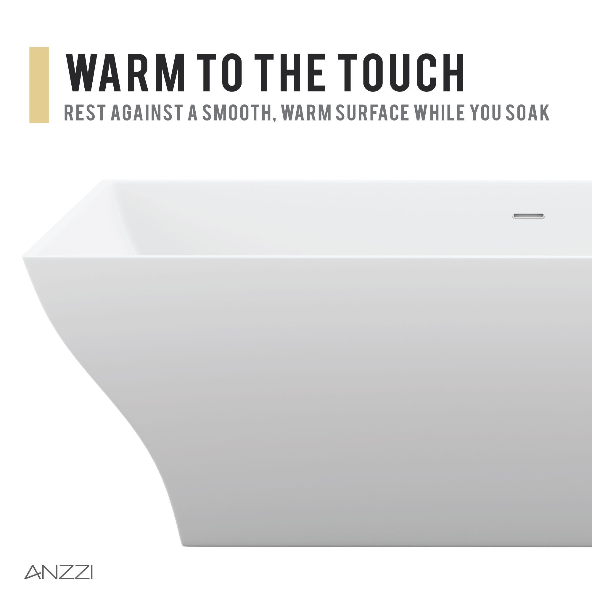 Anzzi Crema 5.9 ft. Solid Surface Center Drain Freestanding Bathtub in Matte White FT-AZ509