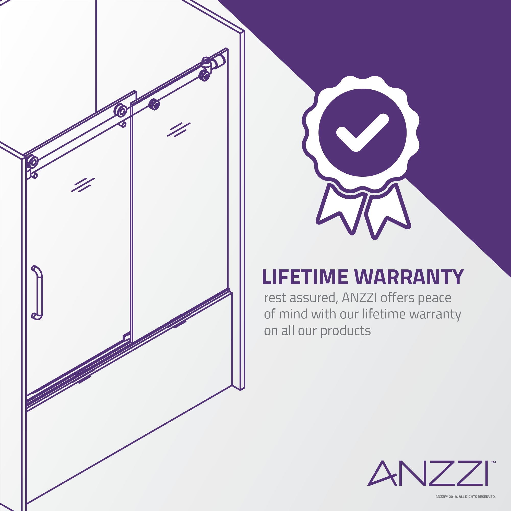 Anzzi Don Series 60 in. x 62 in. Frameless Sliding Tub Door SD-AZ17-01 - SD-AZ17-01BN