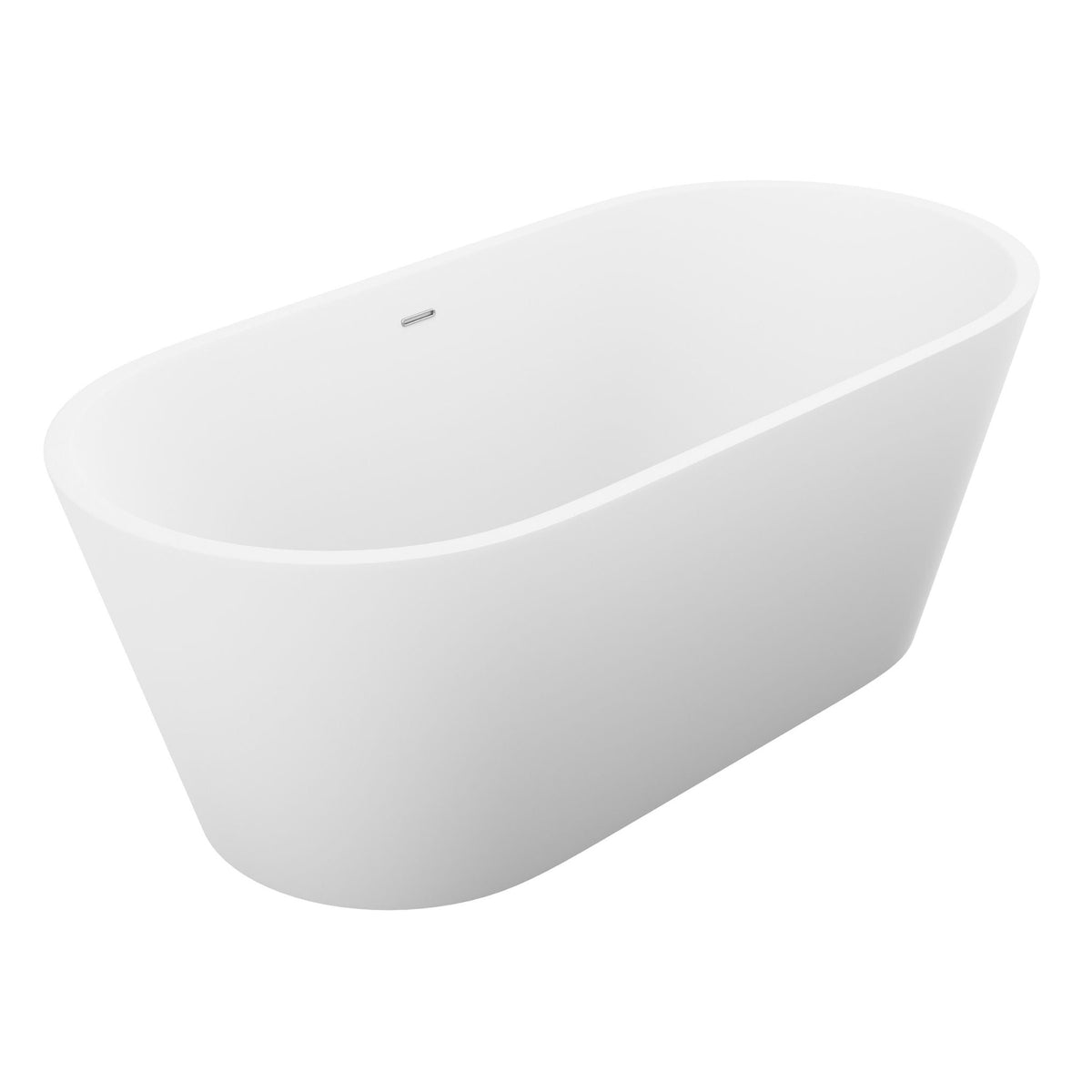 Anzzi Kosima 5.6 ft. Solid Surface Center Drain Freestanding Bathtub in Matte White FT- - FT-AZ8414