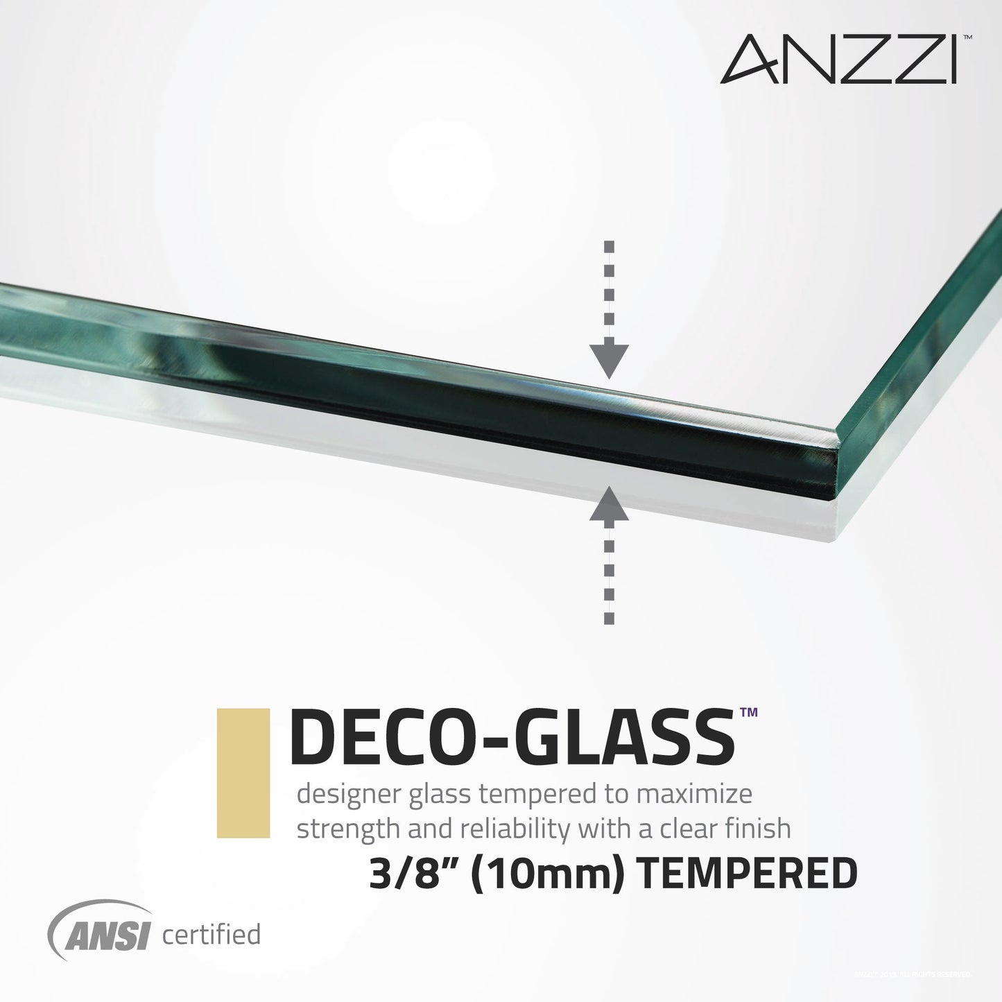 Anzzi Leon Series 48 in. by 76 in. Frameless Sliding Shower Door with Handle SD-AZ8077-01  - SD-AZ8077-01BG