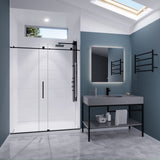 Anzzi Madam Series 60 in. by 76 in. Frameless Sliding Shower Door with Handle SD-AZ13-02 - SD-AZ13-02BN