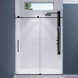 Anzzi Madam Series 60 in. by 76 in. Frameless Sliding Shower Door with Handle SD-AZ13-02 - SD-AZ13-02BN