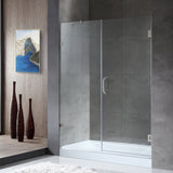 Anzzi Makata Series 60 in. by 72 in. Frameless Hinged Alcove Shower Door with Handle SD-AZ8073-01 - SD-AZ8073-01BN