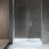 Anzzi Makata Series 60 in. by 72 in. Frameless Hinged Alcove Shower Door with Handle SD-AZ8073-01 - SD-AZ8073-01BN