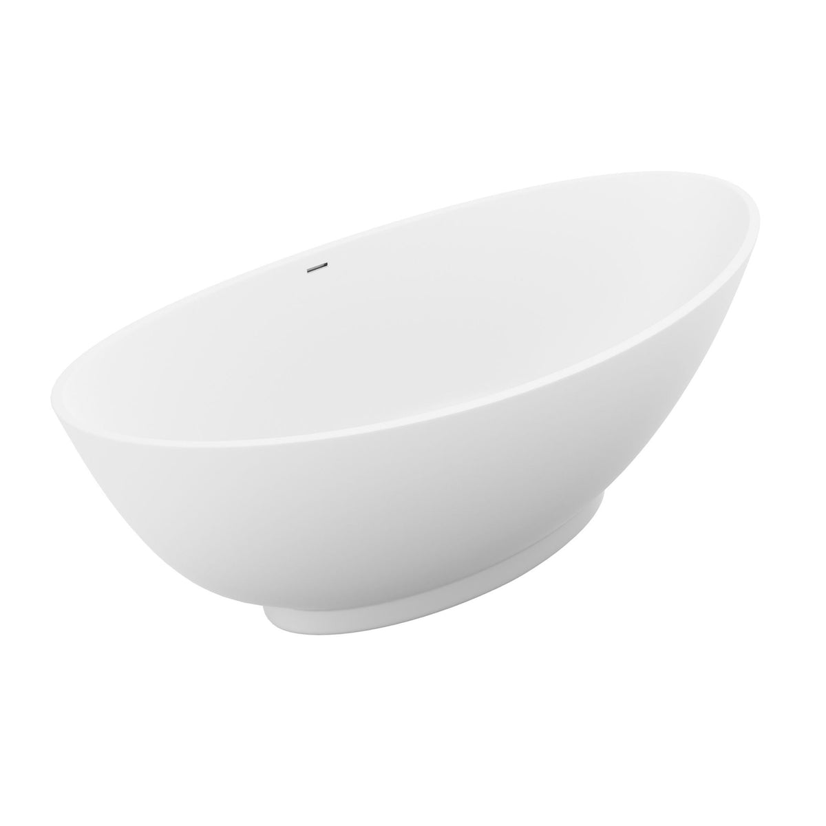 Anzzi Masoko 6.2 ft. Solid Surface Center Drain Freestanding Bathtub in Matte White FT-AZ8420 - FT-AZ8420