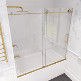 Anzzi Raymore Series 60 in. x 62 in. Frameless Sliding Tub Door SD-AZ8080-01 - SD-AZ8080-01BN