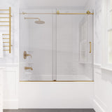 Anzzi Raymore Series 60 in. x 62 in. Frameless Sliding Tub Door SD-AZ8080-01 - SD-AZ8080-01BN