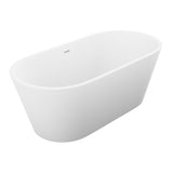 Anzzi Rossetto 5.6 ft. Solid Surface Center Drain Freestanding Bathtub in Matte White FT-AZ503 - FT-AZ503