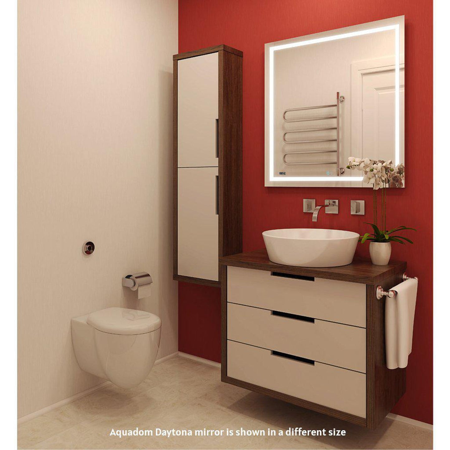 Aquadom Daytona  24" x 30" Rectangle Ultra-Slim Framed LED Lighted Bathroom Mirror With Defogger - D-2430-N