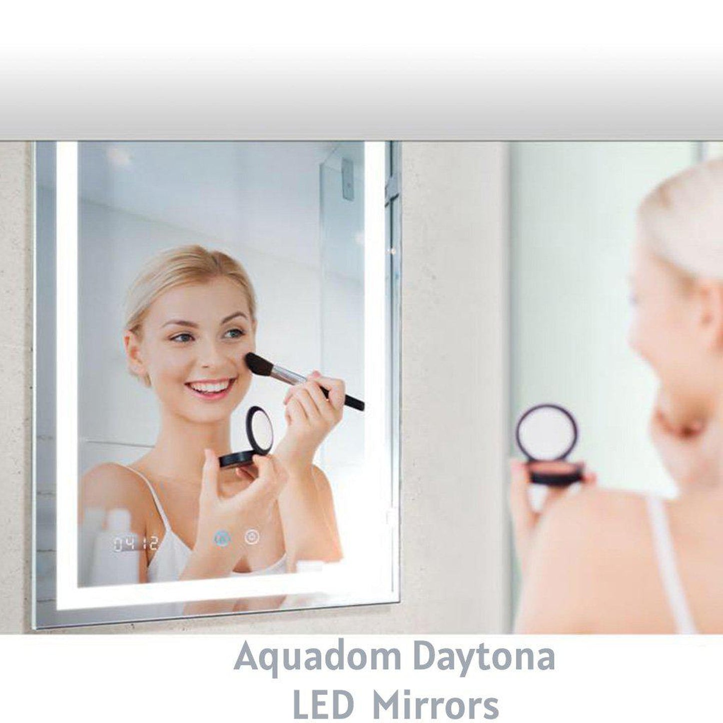 Aquadom Daytona  24" x 30" Rectangle Ultra-Slim Framed LED Lighted Bathroom Mirror With Defogger - D-2430-N
