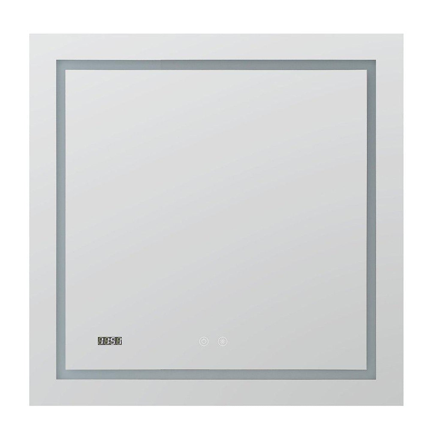 Aquadom Daytona  30" x 30" Square Ultra-Slim Frame LED Lighted Bathroom Mirror With Defogger - D-3030-N