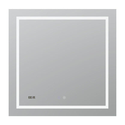 Aquadom Daytona  30" x 30" Square Ultra-Slim Frame LED Lighted Bathroom Mirror With Defogger - D-3030-N