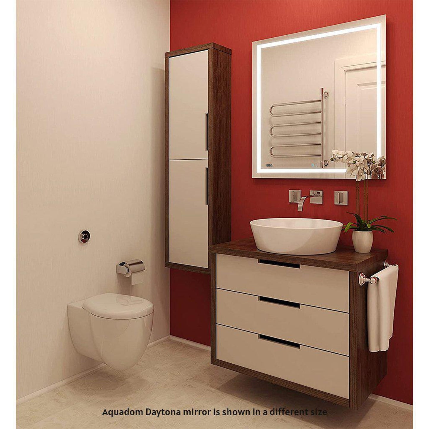 Aquadom Daytona  30" x 36" Rectangle Ultra-Slim Frame LED Lighted Bathroom Mirror With Defogger - D-3036-N