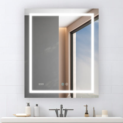 Aquadom Daytona 30" x 40" Rectangle Ultra-Slim Frame LED Lighted Bathroom Mirror With Defogger - D-3040-N