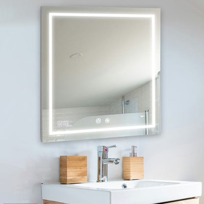 Aquadom Daytona 30" x 40" Rectangle Ultra-Slim Frame LED Lighted Bathroom Mirror With Defogger - D-3040-N