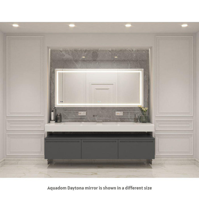 Aquadom Daytona 36" X 30" Rectangle Ultra-Slim Frame LED Lighted Bathroom Mirror With Defogger - D-3630