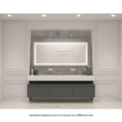 Aquadom Daytona 36" x 36" Square Ultra-Slim Frame LED Lighted Bathroom Mirror With Defogger - D-3636-N