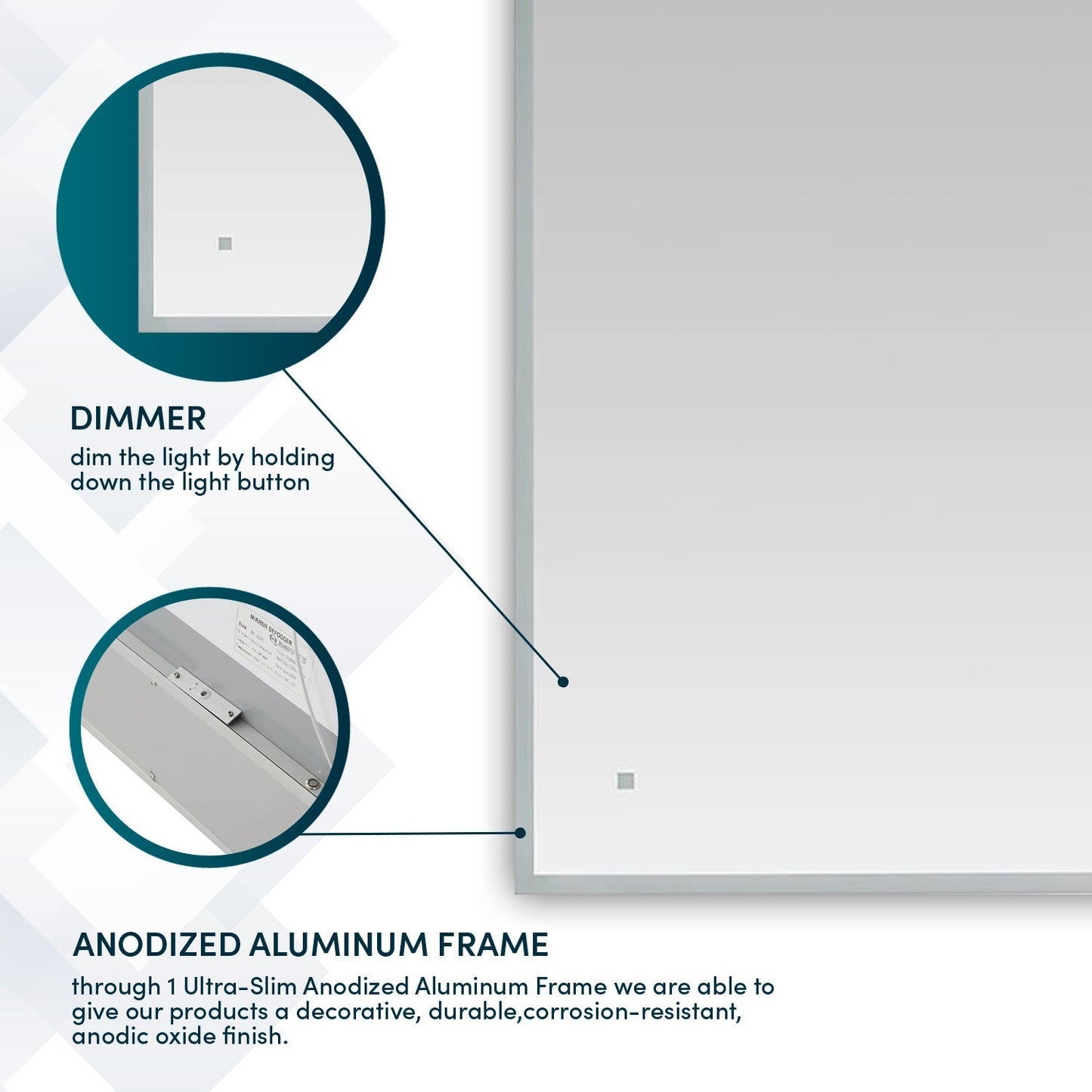 Aquadom Edge 24" x 32" LED Lighted Mirror - E-2432-N