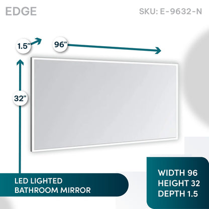 Aquadom Edge 96" x 32" LED Lighted Mirror - E-9632-N