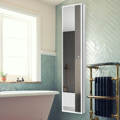 Aquadom Edge Royale 15" x 70" Right Hinged Medicine Cabinet With Lighting, Defogger, Integrated LED 3X Magnifying Mirror, 8mm Clear Adjustable Glass Shelves and Electrical Outlet With USB - ER-1570R-N