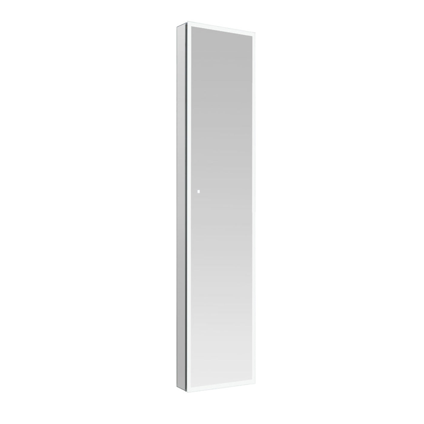 Aquadom Edge Royale 15" x 70" Right Hinged Medicine Cabinet With Lighting, Defogger, Integrated LED 3X Magnifying Mirror, 8mm Clear Adjustable Glass Shelves and Electrical Outlet With USB - ER-1570R-N
