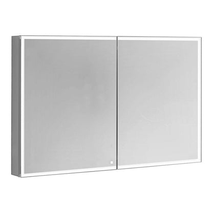 Aquadom Edge Royale 48" x 32" LED Lighted Medicine Cabinet With Defogger, Integrated LED 3X Magnifying Mirror, 8mm Clear Adjustable Glass Shelves and Electrical Outlet With USB - ER-4832-N