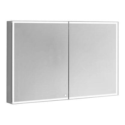 Aquadom Edge Royale 48" x 32" LED Lighted Medicine Cabinet With Defogger, Integrated LED 3X Magnifying Mirror, 8mm Clear Adjustable Glass Shelves and Electrical Outlet With USB - ER-4832-N