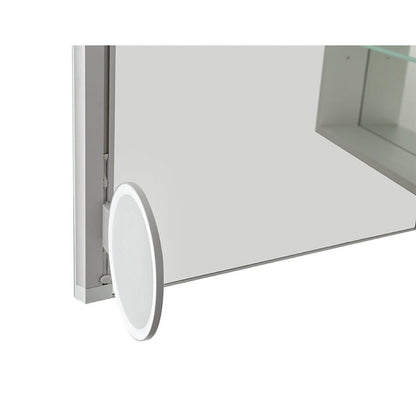 Aquadom Edge Royale 72" x 32" LED Lighted Medicine Cabinet With Defogger, Integrated LED 3X Magnifying Mirror, 8mm Clear Adjustable Glass Shelves and Electrical Outlet With USB - ER4-7232-N