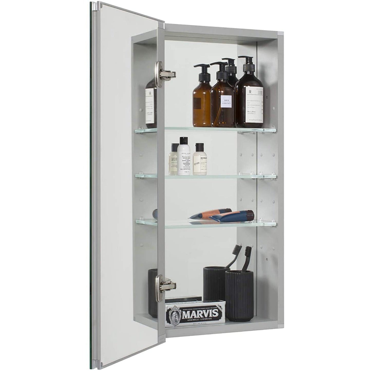 Aquadom Royale 15" x 30" Rectangle Recessed or Surface Mount Single Door Bathroom Medicine Cabinet - R-1530