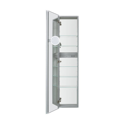 Aquadom Royale 15" x 70" Rectangular Left-Hinged Recessed or Surface Mount Medicine Cabinet With LED Lighting, Touch Screen Button, Defogger - R-1570L-E