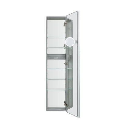 Aquadom Royale 15" x 70" Rectangular Right-Hinged Recessed or Surface Mount Medicine Cabinet With LED Lighting, Touch Screen Button, Defogger - R-1570R-E