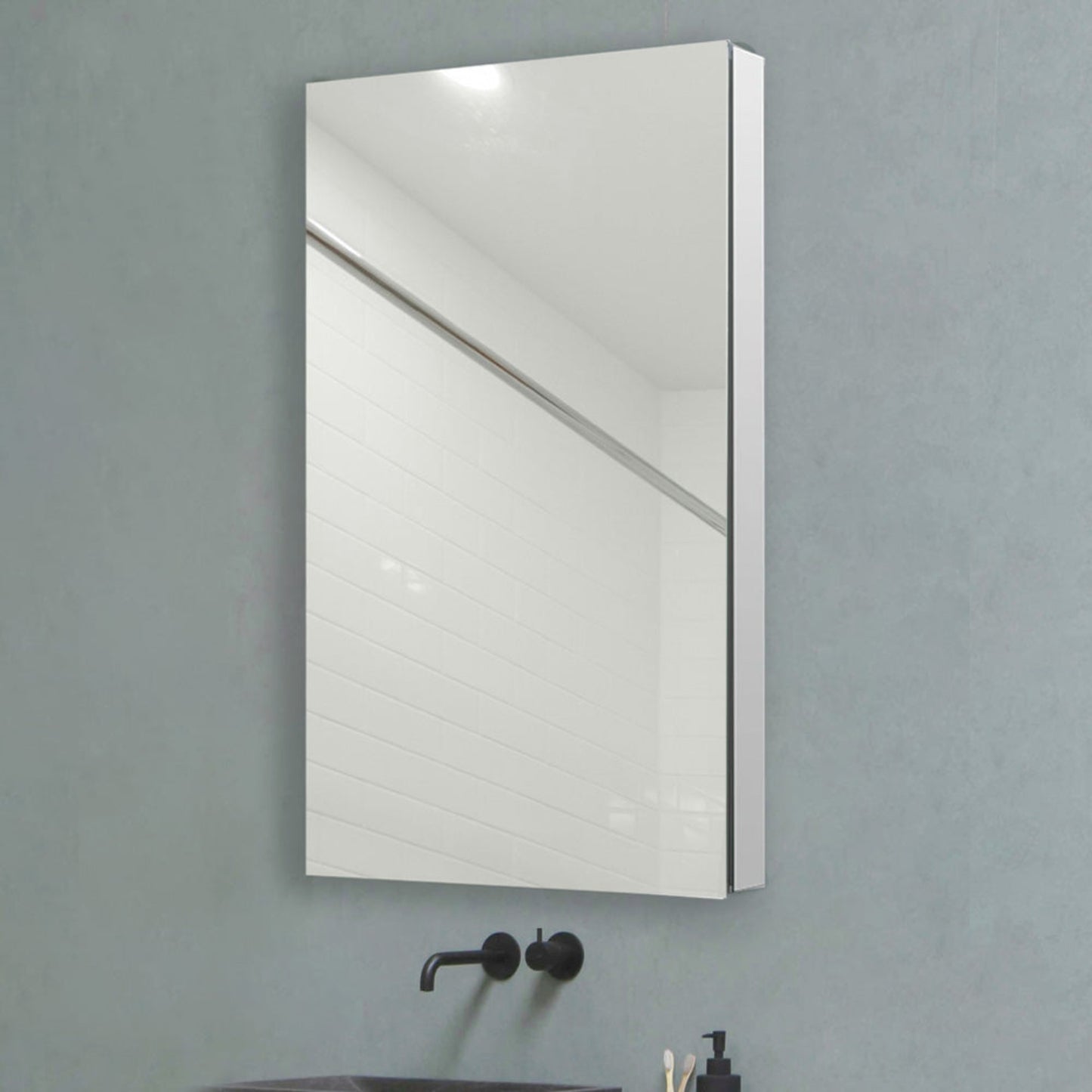 Aquadom Royale 24" x 36" Rectangular Right-Hinged Recessed or Surface Mount Medicine Cabinet With LED Lighting, Touch Screen Button, Defogger - R-2436R-E