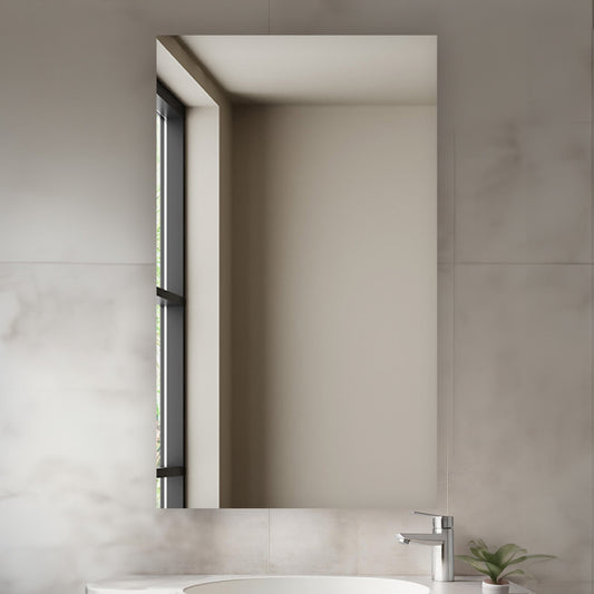 Aquadom Royale 24" x 40" Rectangular Right-Hinged Recessed or Surface Mount Medicine Cabinet With LED Lighting, Touch Screen Button, Defogger - R-2440R-E