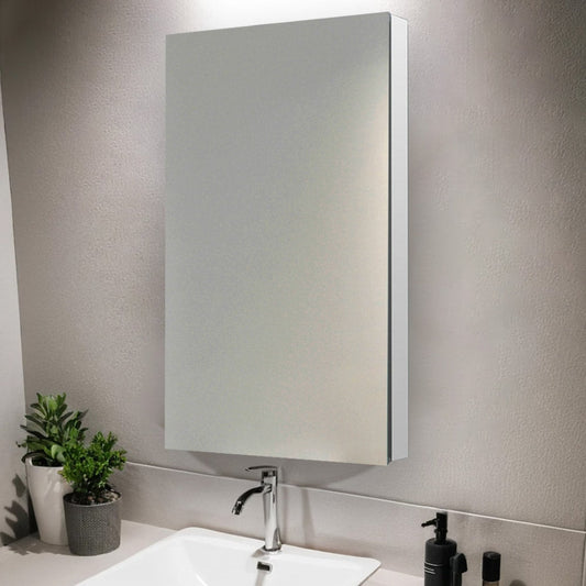 Aquadom Royale 24" x 40" Rectangular Right-Hinged Recessed or Surface Mount Medicine Cabinet With LED Lighting, Touch Screen Button, Defogger - R-2440R-E