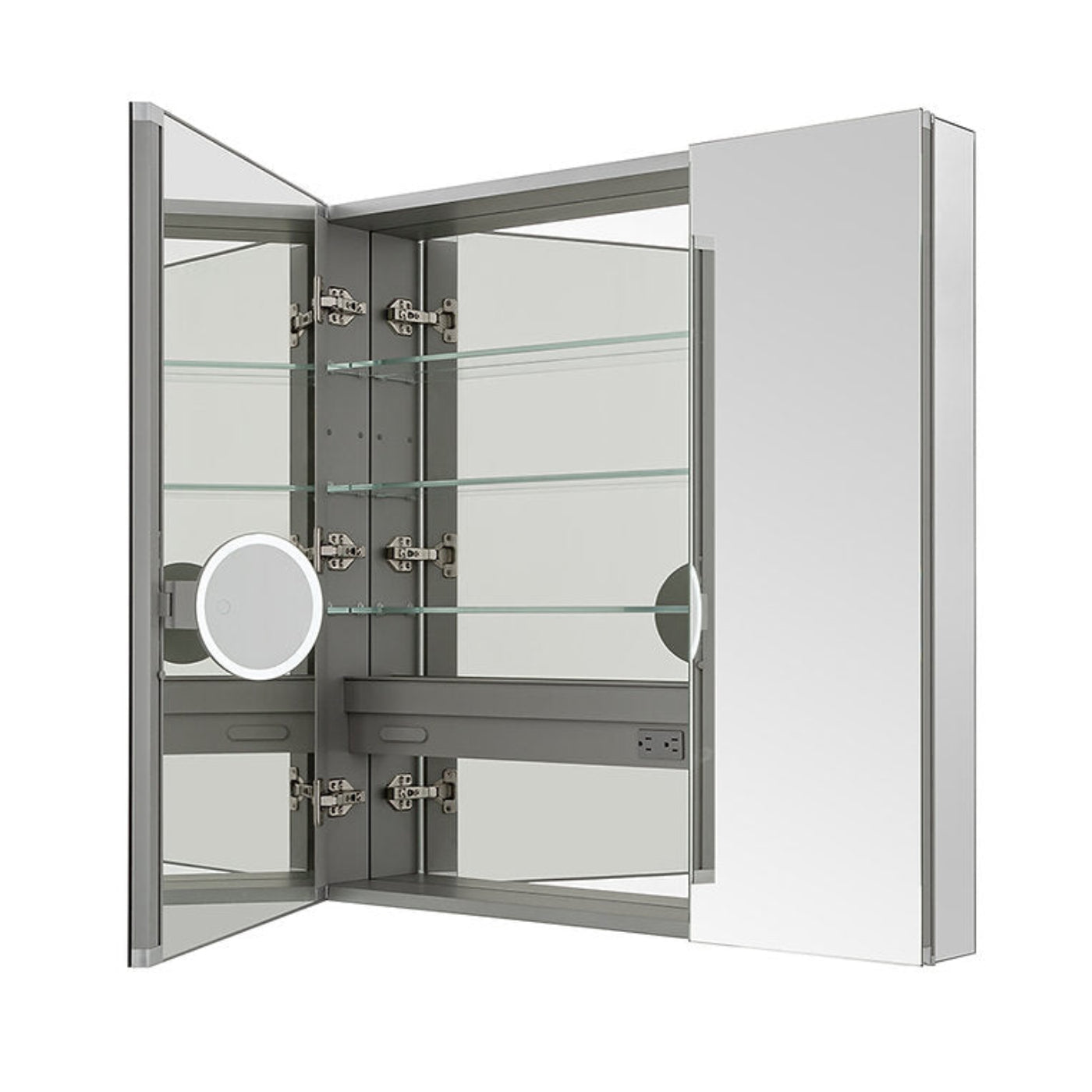 Aquadom Royale 30" x 36" Rectangular Double-Door Recessed or Surface Mount Medicine Cabinet - R-3036E-N