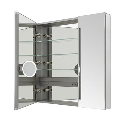 Aquadom Royale 30" x 36" Rectangular Double-Door Recessed or Surface Mount Medicine Cabinet - R-3036E-N