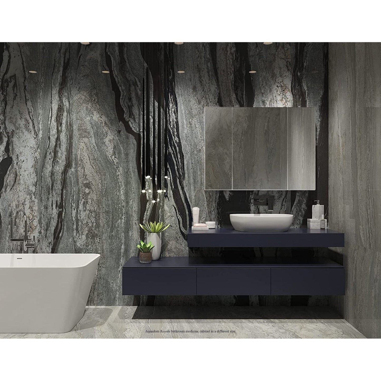 Aquadom Royale 36" x 30" Rectangle Recessed or Surface Mount Bi-View Door Bathroom Medicine Cabinet - R-3630E