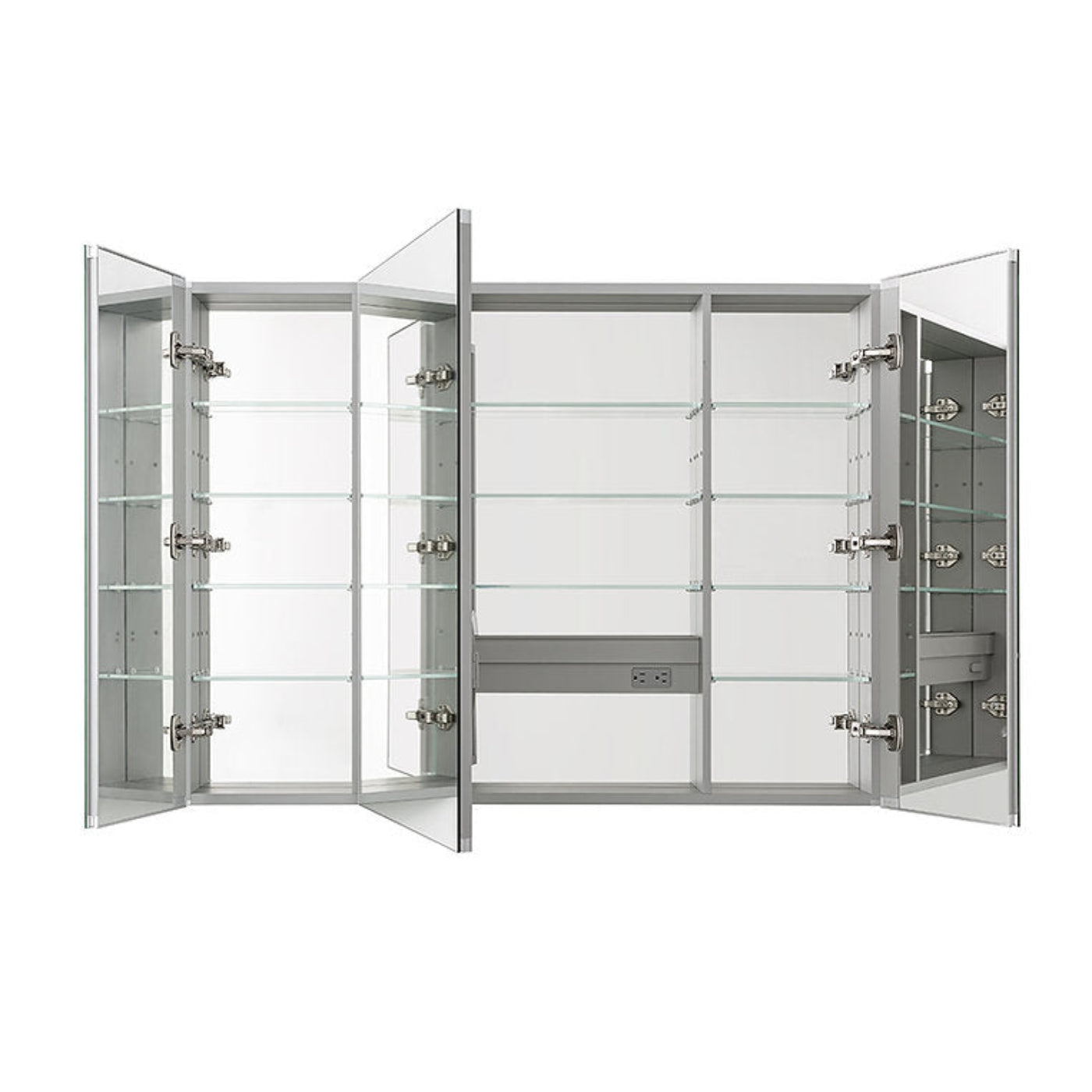Aquadom Royale 36" x 30" Rectangular Triple-Door Recessed or Surface Mount Medicine Cabinet - R3-3630E-N