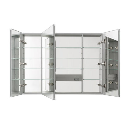 Aquadom Royale 36" x 30" Rectangular Triple-Door Recessed or Surface Mount Medicine Cabinet - R3-3630E-N