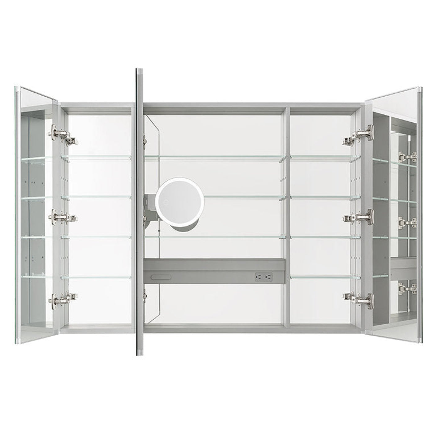 Aquadom Royale 36" x 30" Rectangular Triple-Door Recessed or Surface Mount Medicine Cabinet - R3-3630E-N