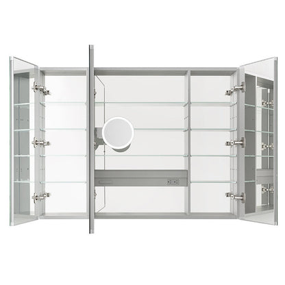 Aquadom Royale 36" x 30" Rectangular Triple-Door Recessed or Surface Mount Medicine Cabinet - R3-3630E-N